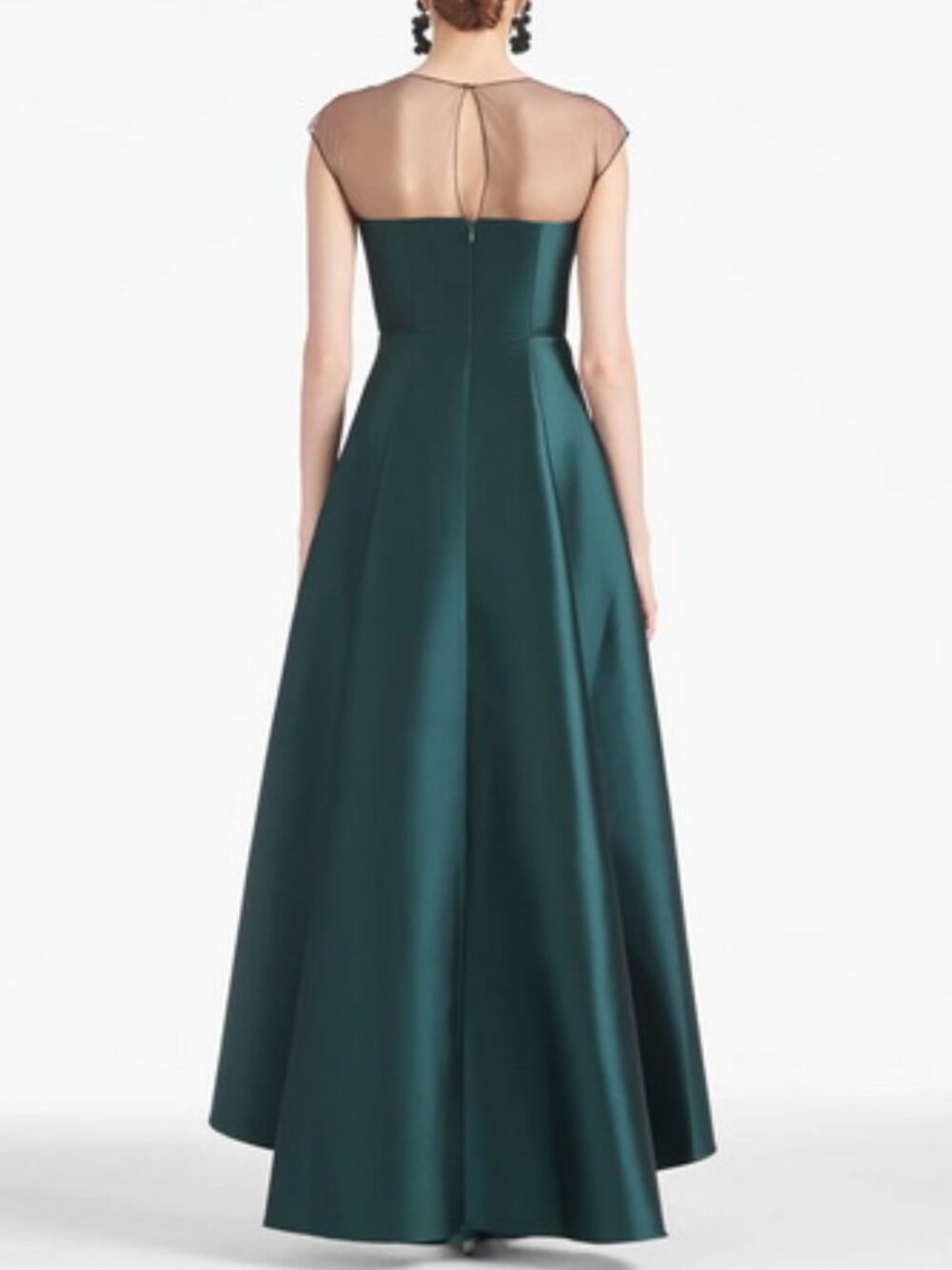 Sachin + Babi Forest Green Blakely Satin Gown High Low Dress - Picture 4 of 4